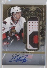 2017-18 SPx UD Black Rookie Trademarks 14/40 Colin White #RT-CW Patch Auto 0zu