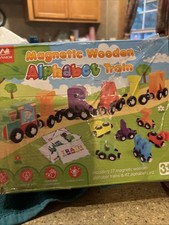 magnetic wooden alphabet train