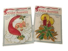 Vintage Window Decoration Stain Glass Style Christmas Sun Catchers