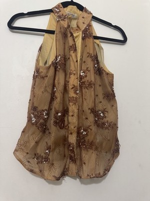 Gioffre size (small) though 46 top intricate sequin embellishments over lace 