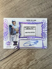 2021 Leaf Trinity MLB Patch Auto Carson Williams RAYS /25 LAUNDRY TAG SP RAYS