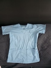 Butter-Soft STRETCH Women's Scrub Top XS Baby Blue