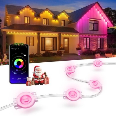 Permanent Outdoor Lights for House, 100ft Smart RGB LED Lights Outside with 1...