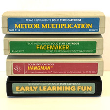 Lot of 4 Vtg Texas Instruments TI-99/4A Video Game Solid State Cartridges VGC