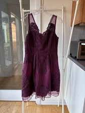 Yoana Baraschi Lace Silk Dress Anthropologie BHLDN Size 4 Plum/Purple EUC