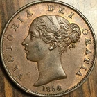 1854 GREAT BRITAIN HALF PENNY - Fantastic example!