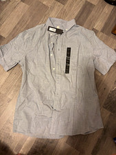 Banana Republic Men's Slim Fit L Blue Cotton Button-Down Shirt Pockets