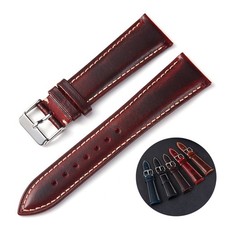 Oil Wax Genuine Leather Watch Band Strap Universal Bracelet 18-22mm Wristband