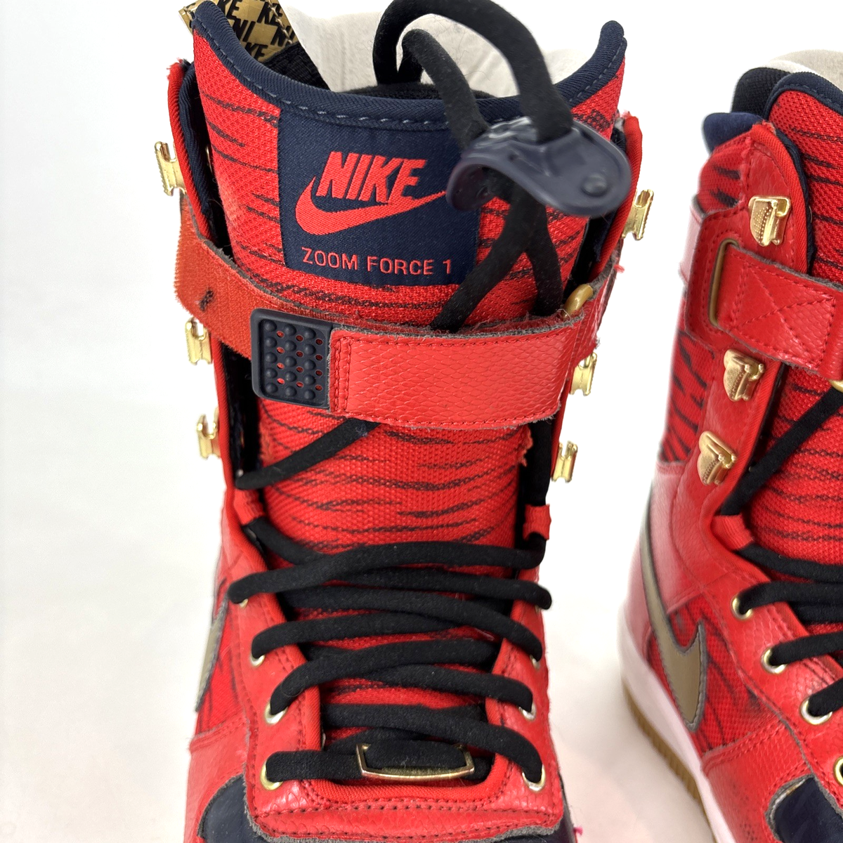 RARE Nike Zoom Force 1 Snowboard Boots 6 Red Tiger Rabbit ZF1