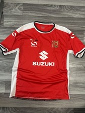 Sondico MK Dons FC Away Jersey 2014-2015 Red Football Shirt Suzuki Size L