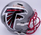 Kyle Pitts Signed Falcons Flash Silver Full Size Replica Speed Helmet Beckett