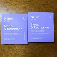 Neuro Mints Sleep & Recharge 24pieces 1mg Melatonin BotanicalsChamomileLemonBalm