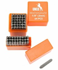 - Metal Stamping Kit, 1/8" 3mm , 64 Pack, Metal Stamps for Steel, Uppercase ...