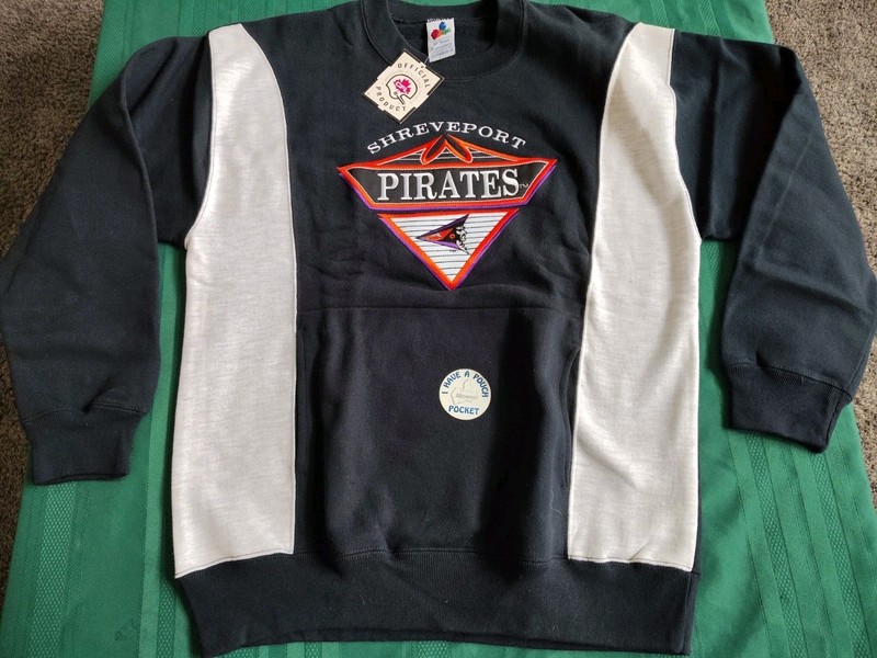 NEW Shreveport Pirates CFL Midwest Embroidery Vintage Stitched Crewneck Large