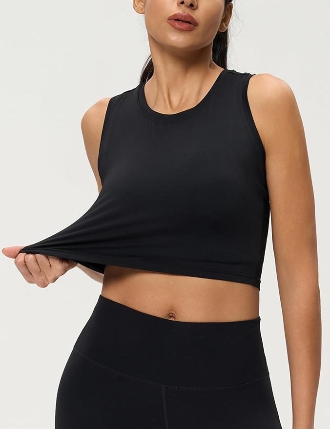 NWOT, AJISAI Crop High Neck Tank Tops for Women Workout Yoga, Size XL