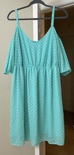 Torrid Dress Aqua Blue Cold Shoulder Sundress Coastal Bohemian Women's 3 Plus
