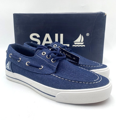 SAIL AHOY-A Men's Moc-toe Sneakers Navy US Size 7.5