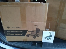 Blessreach Knee Walker Steerable Scooter Black WB2208-T Medical All-Terrain Disc