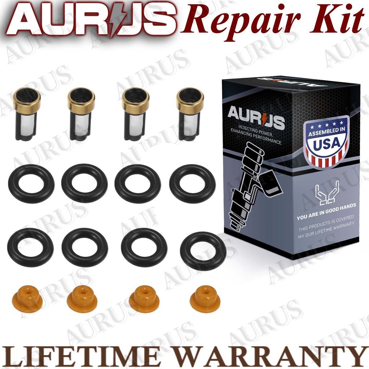 Aurus OEM Set of 4 Fuel Injector Repair Kits for 2002-2007 Nissan Altima Sentra 2.5L 195500-4390