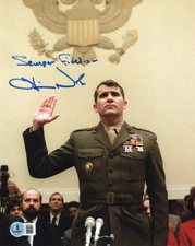 Oliver North SEMPER FI Autographed Signed USMC US MARINES 8x10 Photo Beckett BAS