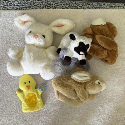 Baby Unbranded Stuffed Animal Hand Puppets Set One Size White Brown