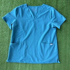 FIGS Technical Collection Casma Scrub Top XL Blue Short Sleeve 3 Pocket