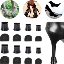 High Heel Protectors- Stoppers Repair Caps U Type-black-8 Pairs 