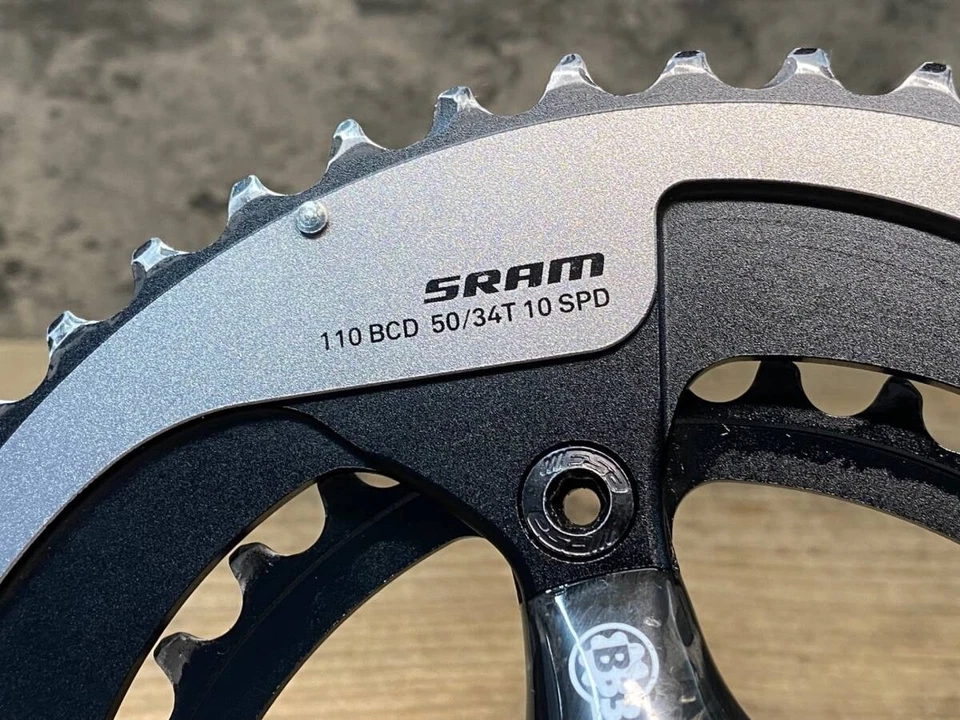 FSA SL-K LIGHT SRAM 10-Speed ​​Chainring Carbon Crankset 6.79in 50/34T BB 1.18in - Image 3 of 4