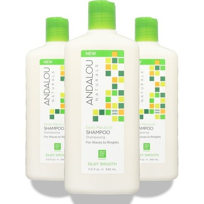 Andalou Naturals Silky Smooth Exotic Marula Oil Shampoo 11.5 Oz 3 Pack