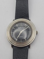 Vintage Guess 1987 Analog Quartz Womens Watch Black Dial Black Band Working