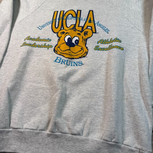 Felpa vintage anni 80 UCLA University of California Los Angeles Bruins Raglan Lg - Foto 3 di 10