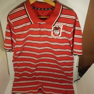 St Georg Illawarra Dragons XXL Polo shirt Red Black White NRL Supporter