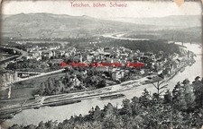Czech Republic, Tetschen, Decin, City Scene, Aerial View, Kunstanstalt No 5281