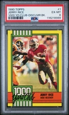 1990 Topps #1 JERRY RICE DISCLAIMER BACK 1,000 Yard Club PSA 6 EX-MT