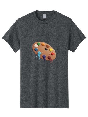 Artist-Palette Mens Graphic Tee, 100% Cotton, Casual Summer Wear