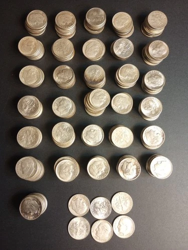 316 Roosevelt Dimes 90% Silver bulk lot collection 1946 - 1964 See Photos