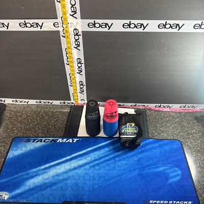 Speed Stacks Original WSSA MAT With Stackers:10 Blue 11- Black 1- Pink Preowned