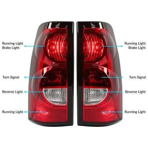 Tail Lights Brake Lamps For 2003-06 Chevy Silverado 1500 2500 3500HD DOT W/Bulbs - Picture 7 of 14