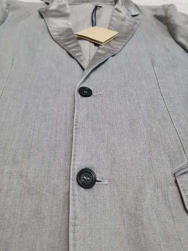7 For All Mankind Faded Denim Contrast Collar Blazer Jacket Grey Size Medium - Picture 6 of 11