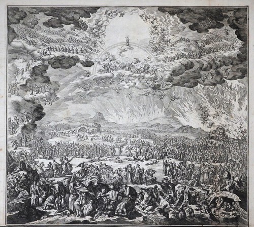APOKALYPSE JÜNGSTE GERICHT KUPFERSTICH CHRISTUS ENGEL HECKLIN AUGSBURG UM 1720 - Picture 2 of 13
