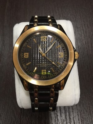 Mens George Forman bracelet water resistant metalic brown watch