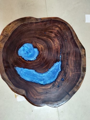 Blue Night Glow Round Epoxy Table – Stunning Resin Coffee, End & Centerpiece - 第 1/12 張圖片