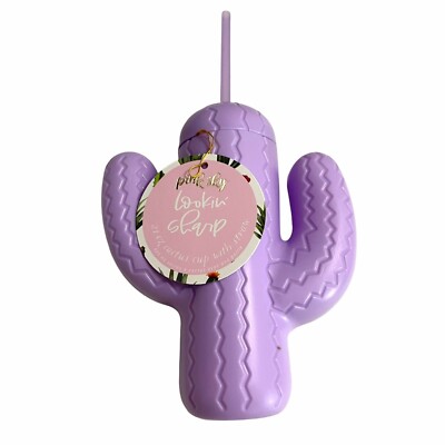 Pink Sky New With Tag Lookin Sharp Twist Off Lid Purple Cactus Cup & Straw 21oz