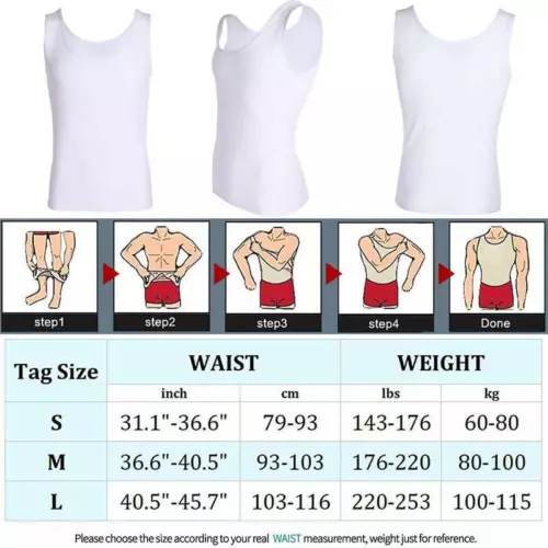 Camisa de compresión torácica ginecomastia para ocultar hombre boobs moobs moldeador hombres adelgazamiento - Imagen 15 de 27