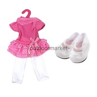 3 Layer Dress & Leggings & Shoes Outfit For 18'' American Girl Journey Doll 3 Layer Dress & Leggings & Shoes Outfit For 18'' American Girl Journey Doll