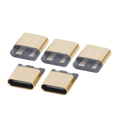 5Pcs Type-C 3.1 USB Jack Type-C 2Pin Welding Wire Female Connector Straight