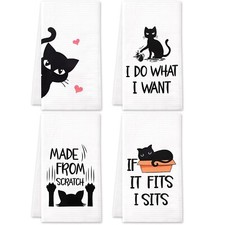 Cute Cats Microfiber Bath Towels Set of 4 18in x 24in Perfect for Cat Lovers ...