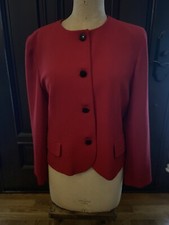 Christian Dior Red Jacket Blazer Coat "THE SUIT" Size 12 14 L LARGE FREE SHIP