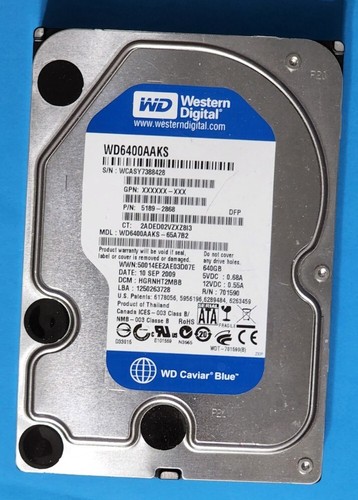 WESTERN DIGITAL WD 640GB 7200 RPM INTERNAL HARD DISK DRIVE - WD6400AAKS - Picture 3 of 3