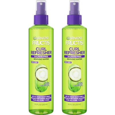 Garnier Fructis Curl Refresher Reviving Water Spray, Sulfate Free, 8.5 OZ, 2PACK